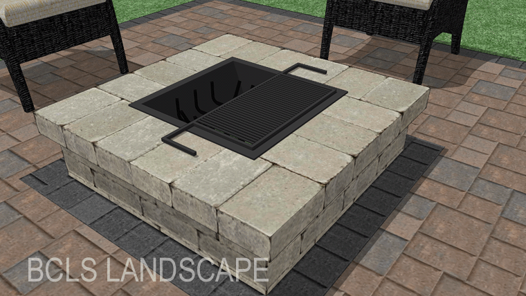 The Boulevard Square Fire Pit - Steel Protective Liner with Cooking Grate