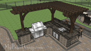 Outdoor Kitchen-Pergola R60-Bar-Clr - Heritage Collection
